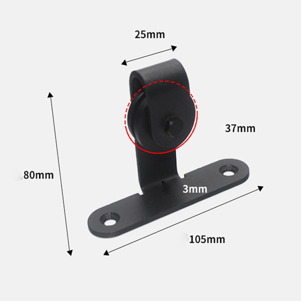 Tv Home Improvement - 2-teiliges Schiebetür-Hardware-Set aus schwarzem Kohlenstoffstahl für