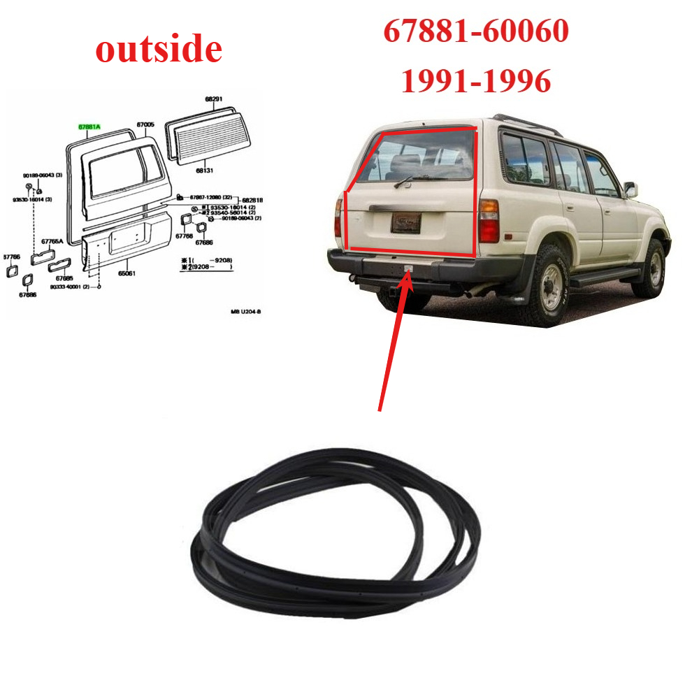 Door Weather Strip - 1 Stück Heckklappe-Gummidichtung für Toyota Land