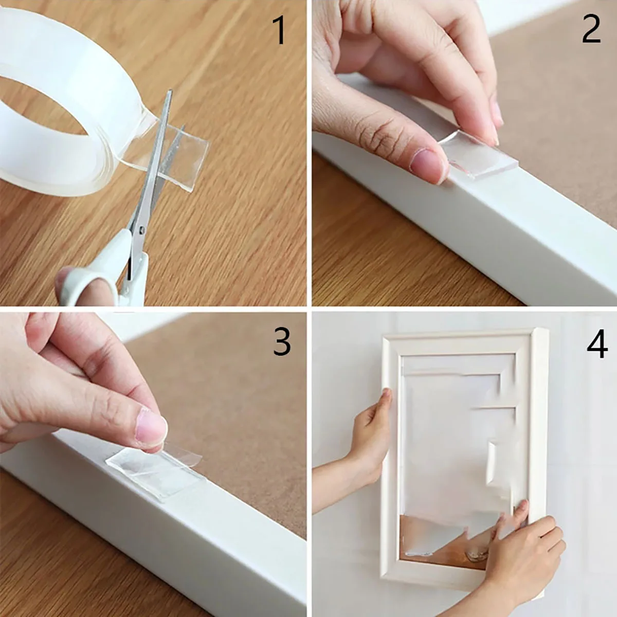 Home Improvement And Tools - Nano-Klebeband, doppelt stark, transparent, wiederverwendbar, wasserfest,
