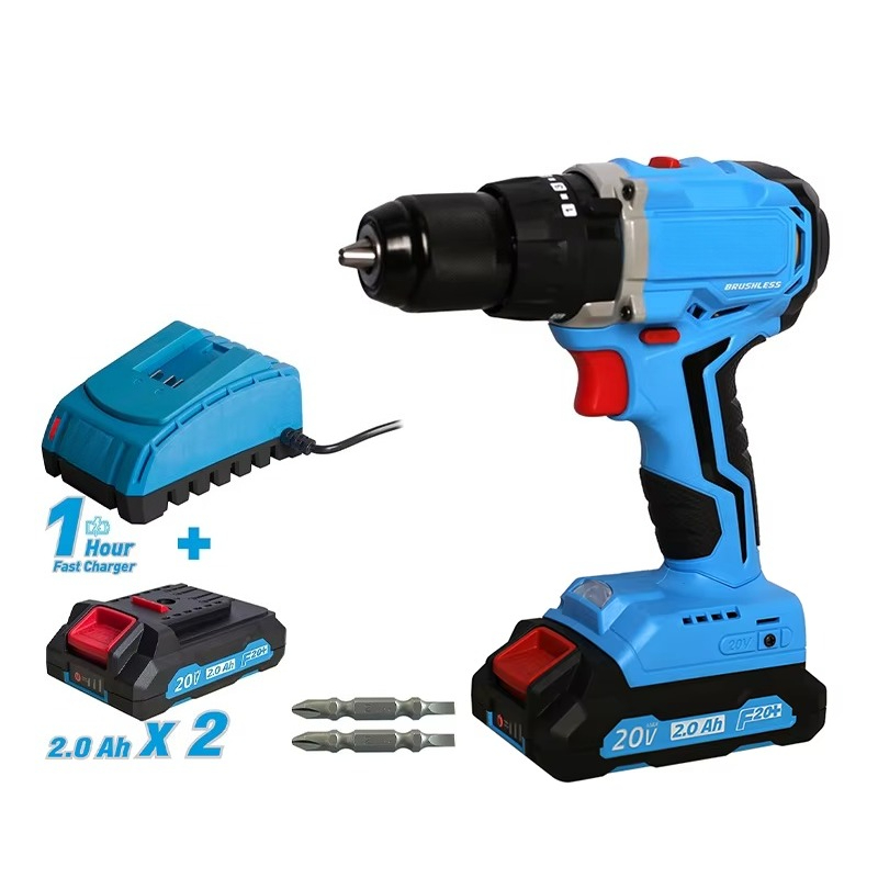 Power Drill Cordless - 20V Kabelloser Bürstenloser Bohrschrauber Elektrowerkzeug-Set Lithium-Ionen