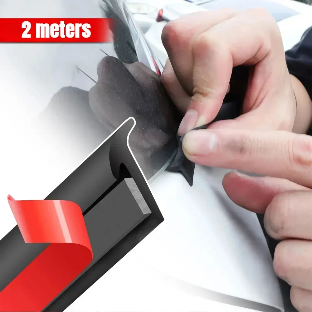 Door Weather Strip - Auto 2 m Schwarz Universal Schräg